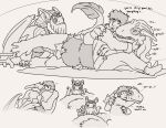  aufei birth dialogue dragon embrace female feral fur furred_dragon gesture group hi_res horn hug human jewelry male mammal midwife ncimpuu ok_sign pregnant pregnant_female raised_tail simple_background tail teats trio tundran_woolcoat udders 