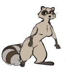  anthro black_eyes breasts brown_body brown_fur chest_tuft dipstick_limbs featureless_breasts female fur grey_body grey_fur mammal markings procyonid raccoon simple_background solo striped_markings striped_tail stripes suspnik tail tail_markings thick_thighs tongue tongue_out tuft whiskers white_background wide_hips 