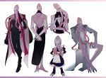  absurd_res anthro backless_dress baldur&#039;s_gate bare_back cape chibi clothed clothing crossdressing dress face_tentacles gspearind hi_res maid_uniform male mind_flayer multiple_images necktie pecs purple_body purple_eyes sitting suit tentacles the_emperor_(baldur&#039;s_gate) uniform 