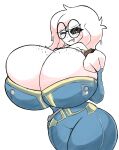  bethesda_softworks big_breasts black_sclera blush bodysuit breasts cleavage clothed clothing curvy_figure delirium_(tboi) eyewear fallout female freckles freckles_on_breasts freckles_on_face glasses goo_creature goo_hair hair hi_res huge_breasts humanoid hyper hyper_breasts looking_at_breasts nov_(noveuxa) pip-boy pseudo_hair round_glasses skin_tight_suit skinsuit solo syndie thick_thighs tight_clothing tongue tongue_out vault_suit voluptuous white_body white_hair wide_hips yellow_eyes 