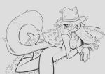  2023 anthro boots breasts canid canine clothing convenient_censorship cowboy_boots female footwear fox gloves handwear hat hat_over_one_eye headgear headwear lenyavok mammal mostly_nude mouritzeen_(lenyavok) nipples nude solo straw_hat wheat_in_mouth 