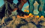  absurd_res anthro city destruction dinosaur duo feet fish foot_focus hi_res landscape_dwarfing macro male male/male marine reptile scalie shark simply-a_watcher theropod typhek tyrannosaurid tyrannosaurus tyrannosaurus_rex xavier_(xamz) 