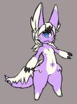 1_eye anthro big_ears big_tail breasts claws featureless_breasts featureless_crotch female fluffy fluffy_tail fur honky_kat made_in_abyss mammal momochi_(honky_kat) narehate paws purple_body purple_fur short simple_background small_feet smile solo tail whiskers white_body white_fur 