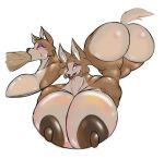  anthro big_breasts big_butt big_penis breasts brown_body brown_nipples butt canid canine fellatio female fox gatofashado genitals hi_res huge_breasts huge_butt mammal nipples oral penile penis red_eyes sex simple_background solo tail vein veiny_penis white_background 