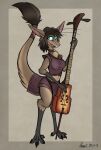  absurd_res anthro blue_eyes clothing digitigrade female hi_res mammal morin_khuur musical_instrument out-of-placers praxos solo webcomic yinglet 