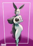  anthro areola barely_visible_genitalia barely_visible_pussy beastars big_breasts big_nipples black_body breasts curvy_figure domestic_rabbit female fur genitals hand_on_breast harlequin_rabbit hi_res hourglass_figure huge_breasts lagomorph leporid looking_at_viewer mammal mizuchi_(beastars) multicolored_body multicolored_fur nipples nude oryctolagus pirin-apex pussy rabbit simple_background solo split_color two_tone_body two_tone_fur white_body 