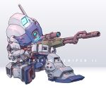  aiming character_name chibi commentary_request gm_sniper_ii grey_background gun gundam gundam_0080 holding holding_gun holding_weapon mecha mobile_suit no_humans radio_antenna rifle robot science_fiction scope sd_gundam sitting sniper_rifle solo susagane two-tone_background weapon white_background 