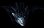  ambiguous_gender blue_eyes dragon feral frill_(anatomy) hi_res horn not_furry reptile scales scalie solo teeth unknown_artist white_body white_scales wyvern 