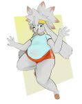  2023 31:39 4_fingers accessory anthro belly bodily_fluids bottomwear chubby_anthro chubby_female clea_(plantedpot) clothed clothing colored digital_drawing_(artwork) digital_media_(artwork) female fingers floppy_ears front_view full-length_portrait fur generation_8_pokemon grey_body grey_fur grey_hair hair headband hi_res highlights_(coloring) lagomorph looking_at_viewer lop_ears mammal navel_outline nintendo open_mouth plantedpot pokemon pokemon_(species) pokemorph portrait raboot red_highlights red_toes simple_background slightly_chubby smile solo sportswear sweat sweaty_face thick_thighs topwear white_background yellow_headband 