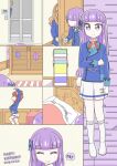  4girls aikatsu! aikatsu!_(series) birthday dated hiding highres hikami_sumire indoors kurebayashi_juri kurosawa_rin_(aikatsu!) multiple_girls sweat udonko0704 