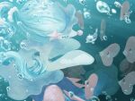  air_bubble blue_eyes blurry bright_pupils bubble finneon frown highres luvdisc nashimochi_4 no_humans parted_lips pokemon pokemon_(creature) primarina underwater white_pupils wishiwashi wishiwashi_(solo) 