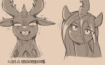  2023 antlers arthropod bodily_fluids changeling cold-blooded-twilight crying dialogue duo female feral friendship_is_magic frown hair half-closed_eyes hasbro horn i_am_a_surgeon lips male mane monochrome my_little_pony narrowed_eyes queen_chrysalis_(mlp) tears thorax_(mlp) 