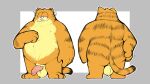  16:9 2023 4k absurd_res age_difference anthro balls butt denzeltip digital_media_(artwork) domestic_cat father_(lore) felid feline felis foreskin fur garfield_(series) genitals hair hi_res male mammal older_male overweight overweight_anthro overweight_male parent_(lore) penis scratching_belly scratching_butt simple_background smile solo tail vic_(garfield) widescreen 