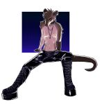  american_opossum anthro boots bottomwear clothing collar footwear goth hi_res laces leather leather_bottomwear leather_clothing leather_pants male mammal marsupial nipples pants platform_footwear sexy_eyes shirtless smelly_(stinkyandsmelly) solo stinkyandsmelly water_opossum 
