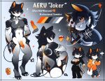  aeru_(arazenox) anthro balls biped black_hair card claws clothed clothing clubs_(suit) coff color_swatch diamonds_(suit) english_text felid feline fingers genitals glans hair hi_res humanoid_genitalia humanoid_penis male mammal model_sheet navel open_mouth pawpads penis playing_card smile solo spade_tail spades_(suit) suit_symbol tail text tongue tongue_out 