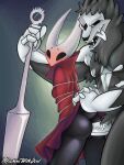  2018 2_horns ambiguous_gender anthro arthropod assisted_exposure bdsm biped black_body black_eyes blush blush_stickers bondage bound breasts butt clothed clothing clothing_lift demon duo embarrassed eyebrows fecharis female female_penetrated genitals hi_res hollow_knight horn hornet_(hollow_knight) looking_at_another looking_at_partner looking_back machinewithsoul male male/female male_penetrating male_penetrating_female melee_weapon open_mouth partially_clothed penetration penile penile_penetration penis penis_in_pussy pussy questionable_consent rear_view red_clothing red_topwear restraints rope rope_bondage sex sharp_teeth short_tail simple_background small_breasts spikes standing tail team_cherry teeth tongue tongue_out topwear vaginal vaginal_penetration vein veiny_penis vessel_(species) weapon white_eyes 