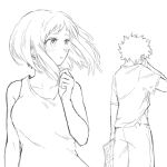  1girl angst artist_request boku_no_hero_academia brown_eyes brown_hair couple dress ethereal green_eyes green_hair highres midoriya_izuku ship source_request surreal uraraka_ochako watercraft 