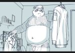  2023 anthro bear belly clothing detailed_background giant_panda hi_res humanoid_hands kemoniku120 kemono male mammal moobs navel nipples overweight overweight_male solo underwear 