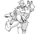  anon anthro bottomwear bridal_carry canid canine canis carrying carrying_another claws clothing conner_(sketchytoasty) digital_drawing_(artwork) digital_media_(artwork) duo feet human human_on_anthro interspecies interspecies_relationship male male/male mammal monochrome pants shirt sketch sketchytoasty struggling toes topwear wide_eyed wolf 