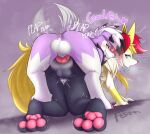  &lt;3 all_fours animal_genitalia animal_penis anthro balls black_body black_fur braixen canid canine_genitalia canine_penis chastity_cage chastity_device duo dusk_lycanroc erection feet feral feral_on_feral feral_penetrated feral_penetrating feral_penetrating_feral feris_(ferislycan) fermusieboir4 fur generation_6_pokemon generation_7_pokemon genitals grey_(dgbraixen) interspecies knot lycanroc male male/male male_penetrated male_penetrating male_penetrating_male mammal nintendo pawpads penetration penis pet_praise pink_body pink_fur plap pokemon pokemon_(species) praise rear_view sex tail tail_motion tailwag 