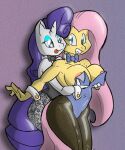  &lt;3 &lt;3_eyes anthro anthrofied areola big_breasts blue_eyes blue_eyeshadow bow_tie breast_fondling breast_play breasts bunny_costume clenched_teeth clothing costume cuffs_(clothing) duo earth_pony equid equine eyeshadow fluttershy_(mlp) fondling friendship_is_magic fur hair hand_on_breast hasbro horn horse leggings legwear leotard makeup mammal my_little_pony pink_hair pink_tail pony purple_hair purple_tail rarity_(mlp) tail teeth theburningdonut tongue tongue_out unicorn white_body white_fur yellow_body yellow_fur 