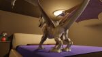  3d_(artwork) acheroth andre_(acheroth) anus bedroom butt digital_media_(artwork) dragon feral genitals hi_res male mikeiscool12345 penis presenting presenting_hindquarters solo wings 