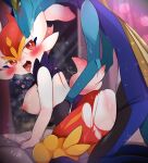  &lt;3 &lt;3_eyes 2023 anthro anthro_on_anthro anthro_penetrated anthro_penetrating anthro_penetrating_anthro big_breasts big_butt blue_body blush bodily_fluids breasts butt cinderace clothed clothing duo female female_penetrated fur generation_8_pokemon hi_res inteleon male male/female male_penetrating male_penetrating_female nintendo nipples penetration pokemon pokemon_(species) prrrrrrmine sex sweat sweatdrop torn_clothing white_body white_fur 