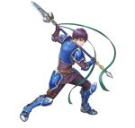  1boy angry armor blue_armor boots breastplate clenched_teeth fire_emblem fire_emblem:_the_binding_blade fire_emblem_heroes holding holding_polearm holding_weapon katze-reis-kuchen--nyankoromochi noah_(fire_emblem) official_art pauldrons polearm purple_eyes purple_hair short_hair shoulder_armor spear standing teeth weapon 