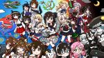  6+girls abyssal_ship aircraft airplane akagi_(kancolle) akashi_(kancolle) anniversary batsubyou battleship_princess bird bottle bowl cat character_request commentary_request crescent_moon cup dress drunk failure_penguin flag fubuki_(kancolle) fubuki_kai_ni_(kancolle) furutaka_(kancolle) highres kako_(kancolle) kantai_collection kinoshita_tsubomi kisaragi_(kancolle) kisaragi_kai_ni_(kancolle) kongou_(kancolle) machinery miss_cloud moon multiple_girls mutsuki_(kancolle) mutsuki_kai_ni_(kancolle) official_alternate_costume ooyodo_(kancolle) penguin pola_(kancolle) ranger_(kancolle) rice rice_bowl school_uniform sendai_(kancolle) sendai_kai_ni_(kancolle) serafuku shigure_(kancolle) shigure_kai_san_(kancolle) shimakaze_(kancolle) supply_depot_princess teacup upper_body white_dress wo-class_aircraft_carrier wrench yamato_(kancolle) yawning yuudachi_(kancolle) yuudachi_kai_ni_(kancolle) 