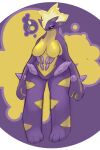  anthro artesjsc big_breasts breasts digital_media_(artwork) female generation_8_pokemon hi_res nintendo pokemon pokemon_(species) simple_background solo toxtricity wide_hips 