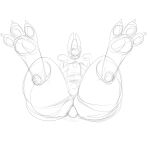  anthro big_butt boxing_gloves butt clothing duo facesitting feet female female_on_bottom handwear jiggly_juggle_(oc) jigglyjuggle male male/female male_on_top narrowed_eyes on_bottom on_top pawpads paws pinned raised_foot simple_background sitting sitting_on_another sketch smothering soles squint white_background yac_(jigglyjuggle) 
