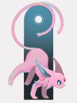  absurdres animal_focus artist_name blue_sclera blush colored_sclera espeon forehead_jewel forked_tail from_side full_body full_moon gem highres kashiwa_gnu light_blush looking_at_viewer moon no_humans pokemon pokemon_(creature) profile red_gemstone signature solo standing tail tail_raised twitter_username white_eyes 