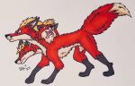  3_heads canid canine feral fox furry guardian male mammal multi_head reywoof solo vulperous 
