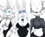  absurd_res age_difference aged_up angry angry_expression angry_eyes animal_humanoid anthro big_breasts bikini bow_ribbon breast_size_difference breasts canid canine chubby_female clothed clothing confusion costume curvy_figure delphox ear_tuft eeveelution eyebrows eyelashes female fox fur generation_4_pokemon generation_6_pokemon glaceon group gym_clothing happy hi_res humanoid inner_ear_fluff looking_down mammal mammal_humanoid markings mature_female medium_breasts navel necktie nintendo older_female open_mouth pokemon pokemon_(species) pokemorph preview red_eyes sharp_fangs sharp_teeth sketchy_protogen smile smiling_at_viewer swimwear sylveon teeth thick_thighs trio tuft 