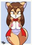  &lt;3 &lt;3_eyes 2023 5_fingers anthro areola big_breasts black_nose blep breasts brown_eyes brown_hair deer dipstick_ears doe_(alfa995) female fingers genitals hair hi_res long_hair looking_at_viewer mammal multicolored_ears nipples pussy simple_background solo tansau thick_thighs tongue tongue_out wide_hips 