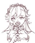  bare_shoulders ellie_(housamo) flower flower_on_head highres kiekoio looking_at_viewer princess rose sketch tokyo_afterschool_summoners 