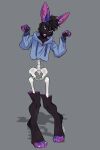  anthro bone clothing colored dark_brown_fur digital_drawing_(artwork) digital_media_(artwork) fanaya fur hi_res lagomorph leporid looking_at_viewer male mammal rabbit shaded signature simple_background skeleton smile solo 