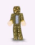  ambiguous_gender animate_inanimate front_view full-length_portrait gloves_(marking) hi_res kogito markings microsoft minecraft mojang portal portrait simple_background solo standing toony white_background xbox_game_studios yellow_body 