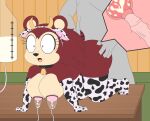  animal_crossing animal_print anthro bell bodily_fluids breast_milking clothing collar cow_print cum cum_in_pussy cum_inside doggystyle drawxter duo eulipotyphlan female from_behind_position genital_fluids hedgehog hi_res human lactating legwear machine male male/female mammal milk milking_machine nintendo penetration sable_able sex thigh_highs vaginal vaginal_penetration 