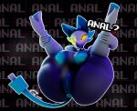  3d_(artwork) anal_request anthro anus areola big_areola big_breasts big_butt biped blue_areola blue_hair bodily_fluids boots boots_only breasts butt clothing deltarune dialogue digital_media_(artwork) dripping electrical_plug_tail english_text eyelashes felid feline female footwear footwear_only genitals geodat64 geometric_background gloves glowing glowing_eyes grid_background hair handwear hi_res high_heeled_boots high_heels holding_both_legs inverted_nipples latex_gloves legs_up light lighting looking_at_viewer machine mammal mostly_nude mouth_closed nipples offering_sex offering_to_viewer pattern_background presenting presenting_anus presenting_pussy purple_body pussy question_mark robot saliva saliva_drip saliva_on_tongue simple_background sitting solo tasque_(cryptiacurves) tasque_manager text text_background thick_thighs tongue tongue_out undertale_(series) wide_hips yellow_eyes 