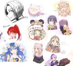  ahoge bare_shoulders bernadetta_von_varley blonde_hair blue_eyes blue_hair bouquet breasts bridal_gauntlets earrings faye_(fire_emblem) feh_(fire_emblem_heroes) fire_emblem fire_emblem:_genealogy_of_the_holy_war fire_emblem:_path_of_radiance fire_emblem:_three_houses fire_emblem_awakening fire_emblem_fates fire_emblem_heroes flower hair_flower hair_ornament hairband hel_(fire_emblem) highres holding holding_bouquet ishtar_(fire_emblem) jewelry jill_(fire_emblem) lissa_(fire_emblem) long_hair lucina_(fire_emblem) medium_breasts morgan_(female)_(fire_emblem) morgan_(fire_emblem) morgan_(male)_(fire_emblem) musical_note nina_(fire_emblem) official_alternate_costume owain_(fire_emblem) ponytail purple_hair red_eyes red_hair robin_(female)_(fire_emblem) robin_(fire_emblem) sakura_no_yoru stuffed_animal stuffed_toy teddy_bear white_hair 