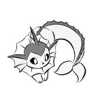  1:1 3_toes advos ambiguous_gender black_nose black_sclera canid canine digital_media_(artwork) eeveelution feet feral generation_1_pokemon mammal monochrome nintendo pokemon pokemon_(species) simple_background sketch solo tail toes vaporeon white_background 