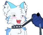  ambiguous_gender anthro blush collar domestic_cat felid feline felis hi_res leash leash_pull male mammal open_mouth submissive submissive_anthro submissive_male tingfur tingmas tongue tongue_out 