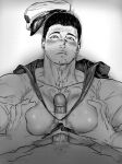  123456dyom 2boys absurdres bara between_pectorals blush chris_redfield closed_mouth cum cum_on_body cum_on_boy ejaculation erection grabbing greyscale hat highres large_pectorals male_focus monochrome multiple_boys muscular muscular_male official_alternate_costume pecjob pectoral_grab pectoral_squeeze pectorals penis resident_evil resident_evil:_revelations sailor_collar sailor_hat sailor_shirt shirt short_hair solo_focus yaoi 