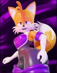  3d_(artwork) anthro armwear bulge canid canine clothed clothing crossdressing curvy_figure digital_media_(artwork) elbow_gloves fox glistening glistening_clothing gloves handwear hi_res latex legwear male mammal miles_prower rouge_the_bat rubber sega solo sonic_the_hedgehog_(series) tailsltx thick_thighs thigh_highs tight_clothing 