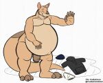  balls belly belly_inflation big_belly cudacore flaccid genitals hi_res inflation kangaroo macropod mammal marsupial navel outie_navel penis vore 