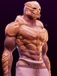  3d_(artwork) abs alien biceps bodypaint clothed clothing digital_media_(artwork) face_paint hi_res humanoid kagekave male mass_effect muscular muscular_male pecs solo standing sweatpants teeth topless turian underwear 