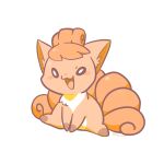  ambiguous_gender blush chibi feral generation_1_pokemon hi_res kompeito multi_tail nintendo open_mouth pokemon pokemon_(species) simple_background sitting smile solo tail vulpix 