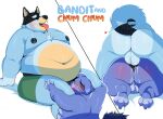 anal anal_penetration anthro balls bandit_heeler bluey_(series) bodily_fluids butt butt_markings canid canine canis chinchilla chinchillid chubby_anthro chubby_male chum_chum_chilla clothing cum cum_in_ass cum_inside domestic_dog duo fellatio genital_fluids genitals hi_res male male/male mammal markings nude oral penetration penile rodent sex tigertimeworks underwear 