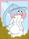  big_breasts big_butt bloated breasts butt caveman147 excessive_gas fairy fart fart_fetish female gas gassy generation_8_pokemon hatterene hi_res humanoid looking_back magic_user nintendo not_furry pokemon pokemon_(species) witch 
